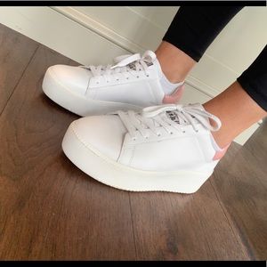 Ash Cult Platform White Leather Sneakers - Size 38